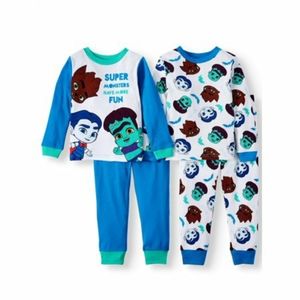 Toddler Super Monsters 4 PC Pajama Set